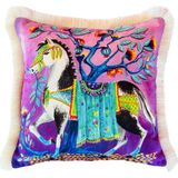 Ge Living Mustang At Desenli Mor Kadife Dekoratif Kırlent Kılıfı 45 x 45 cm - Standart