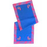 Ge Living Pembe Zebra Desenli Lacivert Keten Dekoratif Runner ( 1 Adet ) - 40 x 120 cm