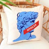 Ge Living Pop Art David “spoiler” Desenli Kadife Yastık Kılıfı – 50X50 cm – Modern Dekoratif Kırlent Kılıfı - 50 x 50 cm - Bej