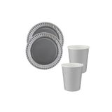 Ge Tinky Winky Renkli Dayanıklı Kullan At 8 Er Adet 22 Cm Doğum Günü Partisi Silver Karton Tabak Bardak Set Gümüş