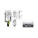 Geberit 110.100.00.1 Gömme Rezervuar Delta Kombıfıx UP100 12 cm + 115.135.21.1 Kumanda Paneli Delta 50 3 / 6 Lt Parlak Krom