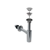 Geberit 151.020.21.1 T Tipi Süzgeç Lavabo Sifonu ve Parlak Krom Süzgeç Kapağı Seti