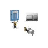 Geberit Alpha Kombifix Duvariçi Gömme Rezervuar Seti 8cm 110.174.00.1-MSET Kare Parlak Krom