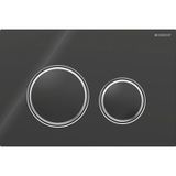 Geberit SIGMA21 Kumanda Kapağı, Çift Basmalı (Krom Basma Buton), Siyah Cam - 115.884.SJ.1