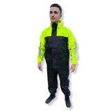 Geborgenheit Kadın Erkek Fosforlu Yeşil Motorcu Yağmurluk Astarlı Motosiklet Kurye Yağmurluğu Cepli (M)