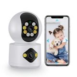 Gecbly Akıllı Kamera, 4MP, Hareket Tespit ve Takibi, 360°, Gece Görüşü Çift Yönlü Sesli İletişim, Bulut/Yerel Depolama, Bebek Ağlaması Tespiti, İç Mekan Wi-Fi Güvenlik Kamerası, Beyaz