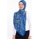 Gece Dalgaları Desenli Şifon Saten Şal - 70X170 cm - Çok Renkli