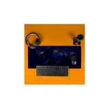 Gece Dünya Haritası Baskılı 70X30 Büyük Boy Mousepad - Mouse Pad - Fare Altlığı - standart