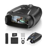 Gece Görüş Gözlükleri - 4.9 inç HD Ekranlı 4K Gece Görüş Dürbünleri, 10000mAh Şarj Edilebilir ve Yaban Hayatı Gözlemi, Kamp, Gözetim için 64 GB Kart Dahil