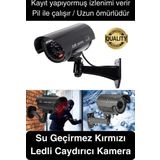 Gece Görüşlü Pilli Kırmızı Ledli Su Geçirmez Ev Bahçe Iş Yeri Ofis Caydırıcı Güvenlik Kamerası