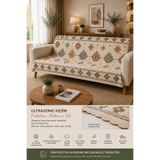 GECE HOME Çok Amaçlı Modern Bohem Kadife Koltuk Örtüsü,Çekyat Örtüsü Piknik Örtüsü Masa örtüsü Kaymaz süngerli 165x215