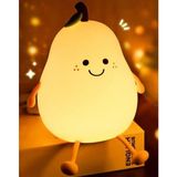 Gece Lambası, Sevimli Lamba Armut Silikon Gece Lambası, Yatak Odası Için Bebek Kreş Gece Lambası USB Şarj Edilebilir Renk Değişimi Lambası, Erkek ve Kız Çocukları, Doğum Günü Noel - Sarı