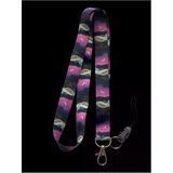 Gece Manzaralı Renkli Lanyard Boyun İpi Anahtarlık & Kartlık Askısı – Yumuşak Kumaş, Dayanıklı Klips