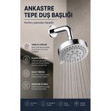 Gece Metal Ankastre Tepe Duş Başlığı - Sahil Tepe Duş Başlığı - Ev Ve Otel Kullanımına Uygundur Krom