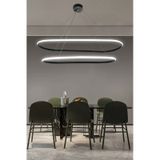 Gece Modern Led Aydınlatmalı Ev & Ofis Avizesi - - Kumandalı / Siyah Siyah