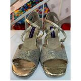 Gece Parıltısı Tango Dans Ve Salon Ayakkabısı 8 Cm 11 Pont Konik Model Kapalı Topuk
