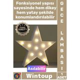 #Gecelambası Dekoratif Modern Gün Işığı Pilli Duvar Masa Üstü Led Işıklı Beyaz Yıldız Gece Lambası