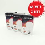 Gecem Tasarruflu Led Ampul 9 W Beyaz Işık E27 3 Adet