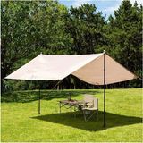 Geçirmez Dayanıklı Piknik Kamp Sahil Plaj Güneşlik Koruyucu Tente Gölgelik Çadır 500X300 cm Tek Ebat Bej