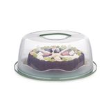 Geçmeli Kilitli, Kapaklı ve Saplı Yaş Pasta, Kek Taşıyıcı, Mutfak Saklama İçin Yuvarlak Fanus, BPA İçermeyen Kek Fanusu, Börek, Çörek Saklama Kabı, Cupcake, Turta Taşıma Kutusu (Yeşil)