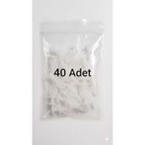 Geçmeli Perde Ruleti, Beyaz, Plastik, Perde Askısı +A Kalite (40 Adet)