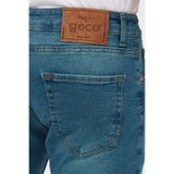 Geco Erkek Yeşil Slim Fit Dar Kesim Pamuklu Esnek Likralı Denim Jean Kot Pantolon