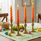 Gedengni Konik Mum Bükümlü Şamdanlar - Gedengni 4 parça Kısa Mum Çubukları 7 inç Turuncu Konik Mumlar Ev Yemeği Düğünleri Festival Partisi için Küçük Spiral Mumlar (2D4PC-TURUNCU)
