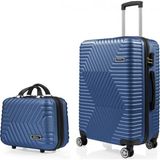 Gedox Dzc Kuzenler Avm Orta Boy ve Makyaj G&d Polo Suitcase Abs Lüx Valiz Seyahat Seti 2 Li - Saks