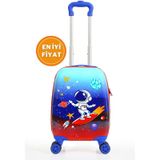 Gedox Kids Mavi Kırmızı Astronot Desenli Erkek Çocuk Valizi 151