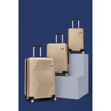 Gedox Polo Dzc Kuzenler Avm G&d Gedox Polo Suitcase Abs 3'lü Lüx Valiz Seyahat Seti Yeşil - Gold