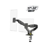 GEEDEL 17-32 İnç Amortisörlü Çift Kollu Monitör Kolu Tam Hareketli VESA Uyumlu Masa Kelepçeli Monitör Standı (2-9 kg) - Siyah