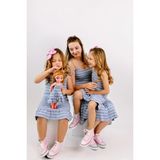 Geef Kids Anne Kız Çocuk Kombin Pembe Çizgili Mavi Elbise Tekli Fiyatı - 7 - 8 Yaş