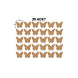 Geef Wood Art 30 Adet Kelebek Dekoratif Obje 5 x 5 cm 3 mm Ham MDF Boyanabilir Lazer Kesim