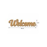 Geef Wood Art 5 Adet Welcome Dekoratif Ahşap Yazı 3 mm Ham MDF Lazer Kesim 18 x 4 cm