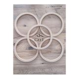 Geef Wood Art Ham Mdf Vidasız 15cm(1cm EN) Çapında 5 Adet Kasnak Düş Kapanı Ve Makrome Örgü Çember