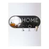 GEEG Aynalı Home Anahtar Askısı Siyah Oval Tasarım Organizer Dekoratif Anahtar Home Askılık