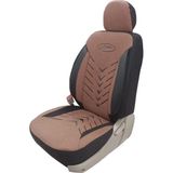 Geely Echo Uyumlu Keten Kumaş Oto Koltuk Kılıfı - Taba-siyah