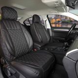 Geely EmGrand Lüx Yarı Deri Oto Koltuk Kılıfı Ön Arka Takım İSTANBUL SERİSİ TAM SİYAH