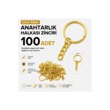 GEEN Boş Zincir Halka Anahtarlık Gold Renk 100 Adet