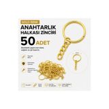 GEEN Boş Zincir Halka Anahtarlık Gold Renk 50 Adet