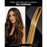 GEEN Saç Tinseli Hair Tinsel Işıltılı Saç Simi Parlak Saç Aksesuarı - Gold