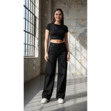 geenz manifacture Gabriela Kar Mavi Likralı Süper Yüksek Bel Salaş Esnek Jeans Palazzo Pantolon