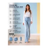 geenz manifacture Ngbutika Kadın Kar Mavi Likralı Esnek İspanyol Paça Jean Pantolon