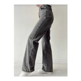 geenz manifacture Santaclara 90's Kar Yıkama Kar Gri Likralı Süper Yüksek Bel Wide Leg Salaş Jeans Palazzo Pantolon