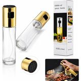 Gees Global 100 ml Sprey Cam Yağdanlık Krom - Renkli Sprey Kafa - Ince Uzun Şişe
