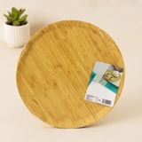 Gees Global 38 cm Yuvarlak Bambu Servis Tepsisi Sunum Tahtası