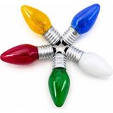 Gees Global 50 Adet Mix Renkli Gece Lambası Ampul E14 - 10W C7 (5492) - 0,5 W - Altın