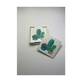 Gees Global 6’lı Ahşap Bardak Altlığı Seti (Kutulu - Kaktüs Desenli) - 0,5 x 7 cm