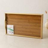 Gees Global Bambu Dikdörtgen Sunum Tepsisi 50X30 cm Ayaklı