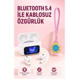 Gees Global Bluetooth 5.4 Kablosuz Kulaklık Pembe Askılı Analog Charm Saat Ikili Set - 1
